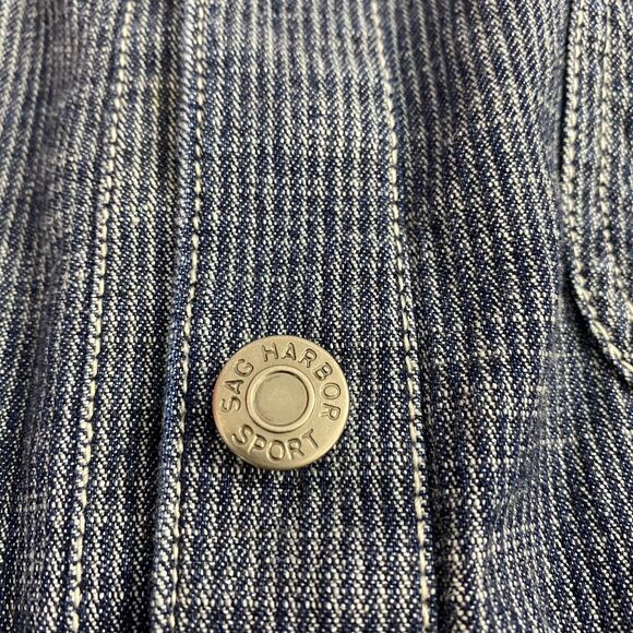 Sag Harbor Sports Jacket Blazer Womens 6P Railroad Blue Flip Cuff Utility - Picture 5 of 16
